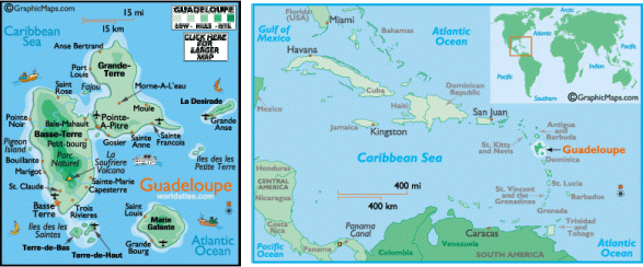 Guadaloupe in the Caribbean