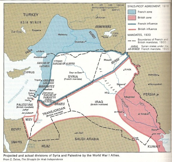 Syria - created as a result of the 1916 Sykes-Picot Agreement, secret agreement which carved up the old Syrian vilayet of the Ottoman Empire...