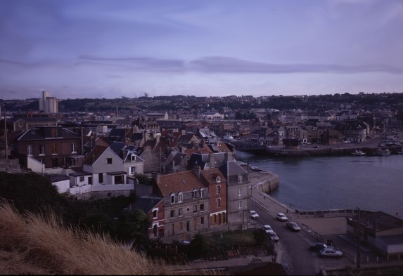 View from the cliff just east of the entry to the Dieppe port below. The failed mission the Le Puys raiding party was to scale the cliffs there, reach higher ground and then secure the cliff in the picture, neutralizing Nazi gun emplacements. Never came close. From this location Nazi gunners decimated the Canadian troops attempting to land and seize the center of the town.