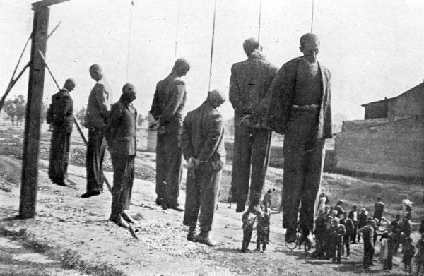 Polish hostages hanged by the Nazis near the Płaszów-Prokocim train station in Crakow, Poland, June 26, 1942. Burleigh's descriptions of the Nazi onslaught in Poland is one of the best, if most painful, chapters of "Moral Combat"