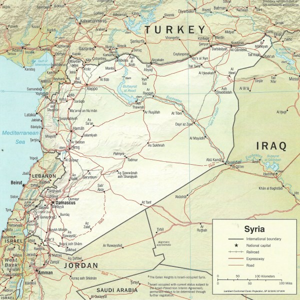 Syria unified. According to the Doha Protocol - the U.S. political map for dividing the country into enclaves - Syria as shown on this map would no longer exist. The northern region would be controlled by Turkey, which has long had expansionist ambitions in both Syria and Iraq; the eastern area would be dominated by ISIS-Al Nusra types and the south, near the Israeli and Jordanian borders, controlled by rebels manipulated by these two countries. "Syria" itself would reduced to a small region around Damascus. It is this plan that the United States is intent on pursuing, come hell or high water