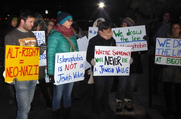 IfNotNowWhen Protest in front of the Jewish Community Center in Denver, November 29, 2016