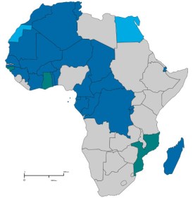 Countries usually considered as Francophone Africa. These countries had a population of 363 million in 2013. Their population is projected to reach between 785 million and 814 million in 2050. French is the fastest growing language on the continent (in terms of official or foreign language). Francophone but are Members or Observers of the OIF